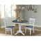 International Concepts Round 36 in Rd Extension Dining Table, 2 Emily Chairs, White/Heather Gray, 36 W, 48 L, 30.1 in H K05-36RXT-27B-C617-2 - alternate 4